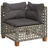 Salon de jardin 6 pcs avec coussins gris résine tressée 637184637184