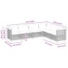 Salon de jardin 6 pcs avec coussins gris résine tressée 637184637184