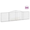 Paniers à gabions arqués 4 pcs 400x30x100/120 cm Fer galvanisé 637185637185