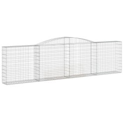 Paniers à gabions arqués 4 pcs 400x30x100/120 cm Fer galvanisé 637185637185