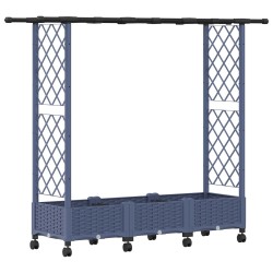 Lit Élevé avec Treillis et Toit Gris 164 x 40 x 127 cm PP 637199637199