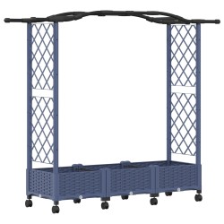 Lit Élevé avec Treillis et Toit Gris 169 x 40 x 129 cm PP 637203637203