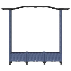 Lit Élevé avec Treillis et Toit Gris 169 x 40 x 129 cm PP 637203637203