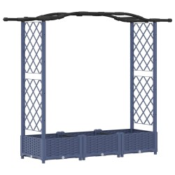 Lit Élevé avec Treillis et Toit Gris 169 x 40 x 123 cm PP 637205637205