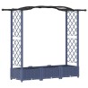 Lit Élevé avec Treillis et Toit Gris 169 x 40 x 123 cm PP 637205637205