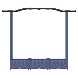 Lit Élevé avec Treillis et Toit Gris 169 x 40 x 123 cm PP 637205637205