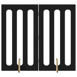 Clôture pliable pour animaux 2 pcs Chêne Noir Bois d’ingénierie 637207637207