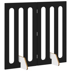 Clôture pliable pour animaux 2 pcs Chêne Noir Bois d’ingénierie 637207637207