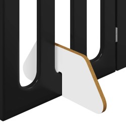 Clôture pliable pour animaux 2 pcs Chêne Noir Bois d’ingénierie 637207637207