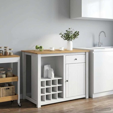 Chariot de cuisine PANAMA 2 pcs Blanc et Cire de Miel 637208637208