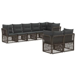 Ensemble de canapé de jardin 8 pcs Gris polyrotin 637209637209