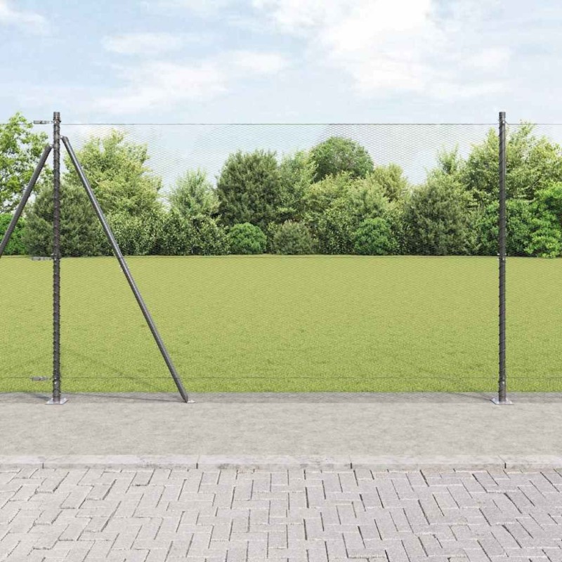 Clôture hexagonale avec base en béton 25 x 1,5 m Gris Maille 637221637221