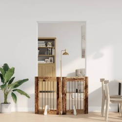 Porte de chien pliable avec supports 2 pcs Bois ancien 120,5 cm 637224637224