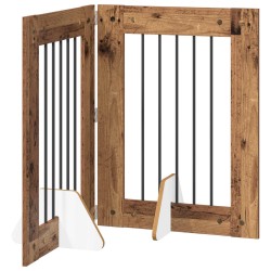 Porte de chien pliable avec supports 2 pcs Bois ancien 120,5 cm 637224637224