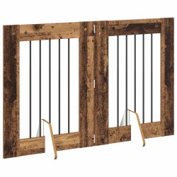 Porte de chien pliable avec supports 2 pcs Bois ancien 120,5 cm 637224637224