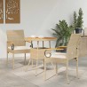 Chaises de jardin avec coussin 2 pcs Beige et blanc crème 637225637225