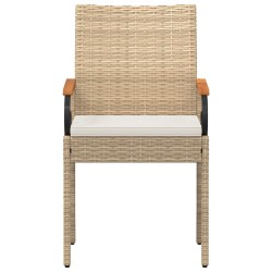 Chaises de jardin avec coussin 2 pcs Beige et blanc crème 637225637225