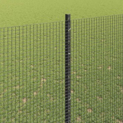 Clôture en fil soudé avec poteaux 10 x 1,5 m Acier galvanisé 637239637239