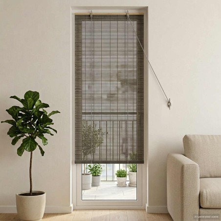 Store enrouleur Gris 40 x 220 cm Bambou 637242637242