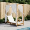 Transat simple avec auvent et rideaux Bois d'Acacia Massif 637243637243