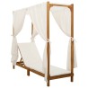 Transat simple avec auvent et rideaux Bois d'Acacia Massif 637243637243