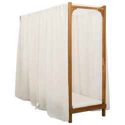 Transat simple avec auvent et rideaux Bois d'Acacia Massif 637243637243