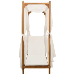 Transat simple avec auvent et rideaux Bois d'Acacia Massif 637243637243