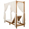 Transat simple avec auvent et rideaux Bois d'Acacia Massif 637243637243