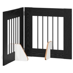 Porte de chien pliable avec supports 2 pcs Chêne noir 120,5 cm 637244637244