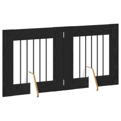 Porte de chien pliable avec supports 2 pcs Chêne noir 120,5 cm 637244637244
