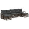 Ensemble de canapé de jardin 7 pcs Gris polyrotin 637245637245
