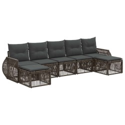 Ensemble de canapé de jardin 7 pcs Gris et Gris foncé polyrotin 637246637246
