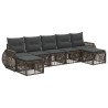 Ensemble de canapé de jardin 7 pcs Gris et Gris foncé polyrotin 637246637246