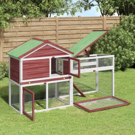 Clapier moka 185,5x60,5x109,5 cm bois de pin massif 637249637249