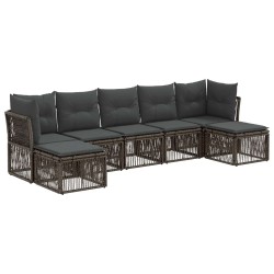 Ensemble de canapé de jardin 7 pcs Gris polyrotin 637255637255