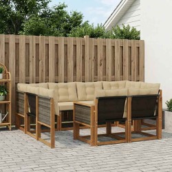 Ensemble de canapés d'extérieur 7 pcs Naturel et Beige 637256637256