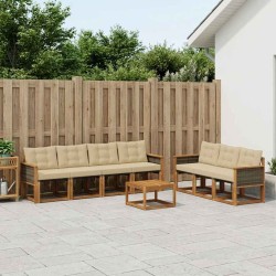 Ensemble de canapés d'extérieur 8 pcs Naturel et Beige 637257637257