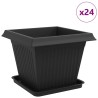 Pots de plantes 24 pcs Noir 43 x 43 x 33,5 cm Plastique 637259637259