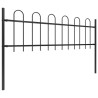 Clôture de jardin avec arceau en acier 1426 x 60 cm Noir 637265637265