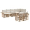 Ensemble de canapés d'extérieur 8 pcs Blanc Naturel et Crème 637267637267