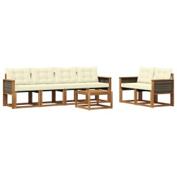 Ensemble de canapés d'extérieur 7 pcs Naturel et Crème 637271637271