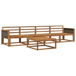 Ensemble de canapés d'extérieur 5 pcs Naturel 637272637272