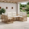 Ensemble de canapés d'extérieur 6 pcs Blanc Naturel et Crème 637275637275