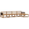 Ensemble de canapés d'extérieur 5 pcs Naturel 637277637277