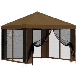 Abri de jardin avec parois 3 x 3 m Taupe Polyester et Acier 637308637308