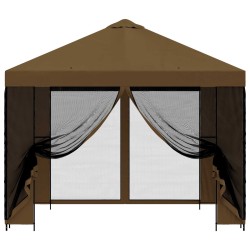 Abri de jardin avec parois 3 x 3 m Taupe Polyester et Acier 637308637308
