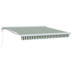 Auvent rétractable Vert et blanc 300 x 250 x 165 cm 637311637311