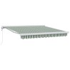 Auvent rétractable Vert et blanc 300 x 250 x 165 cm 637311637311
