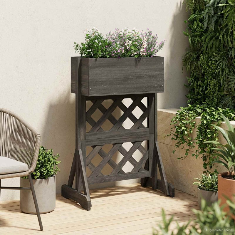 Trellis de jardin vertical Gris 48 x 30 x 70,5 cm 637313637313