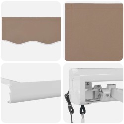 Auvent rétractable Taupe 300 x 250 cm Tissu et Métal 637318637318
